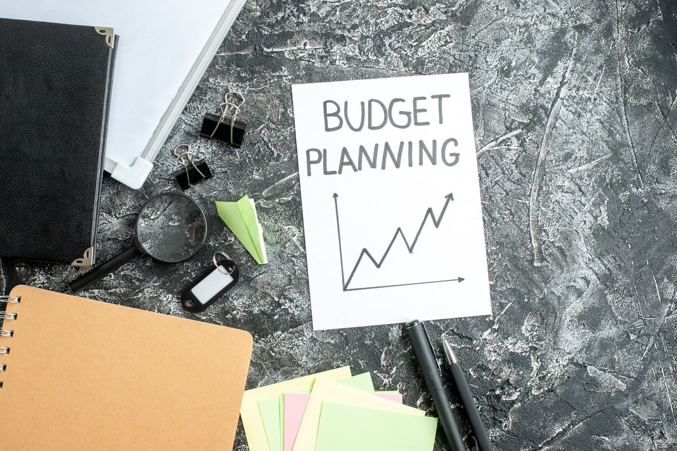 Top view budget planning note