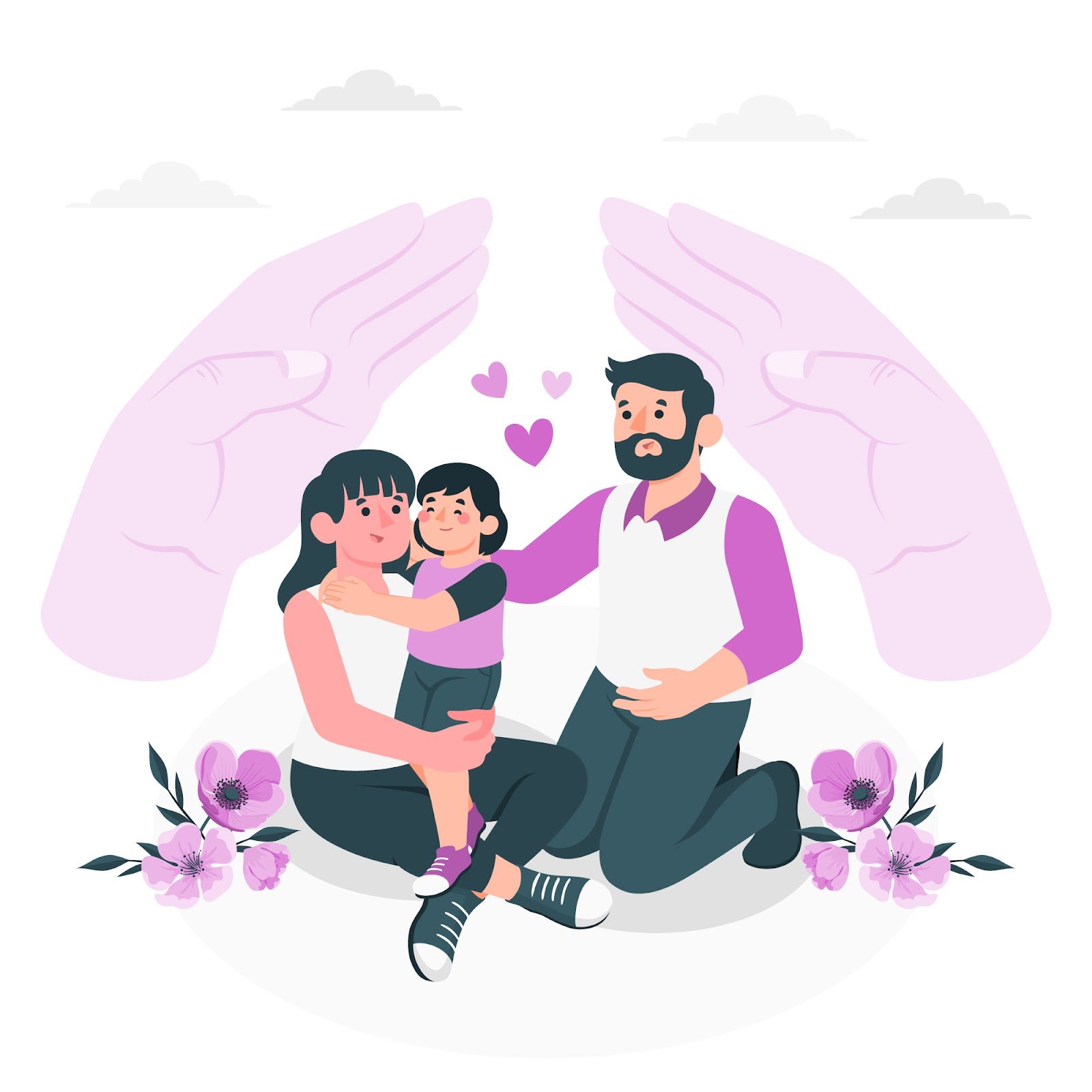 Family protection concept illustration